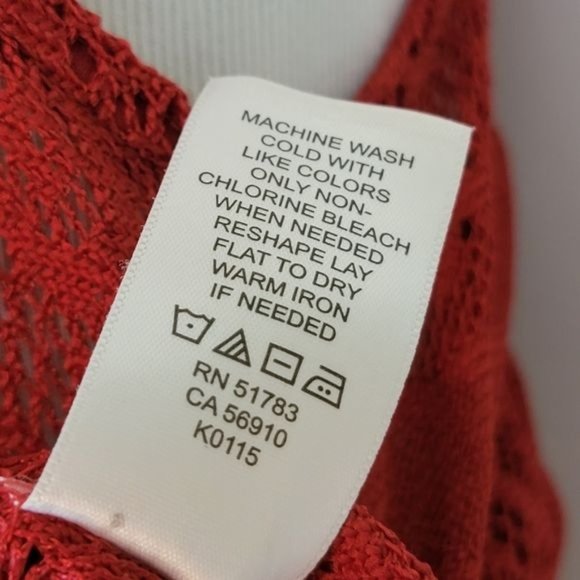 Maurices Red Crochet Lace Boho Fringe Trim Sleeveless Slit Tank Top X Small XS - Picture 10 of 11